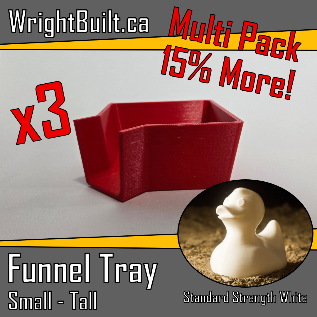 Funnel Tray - Small & Tall - Standard Strength White Plastic - Sorting & Organizing Tool - 3 Pack